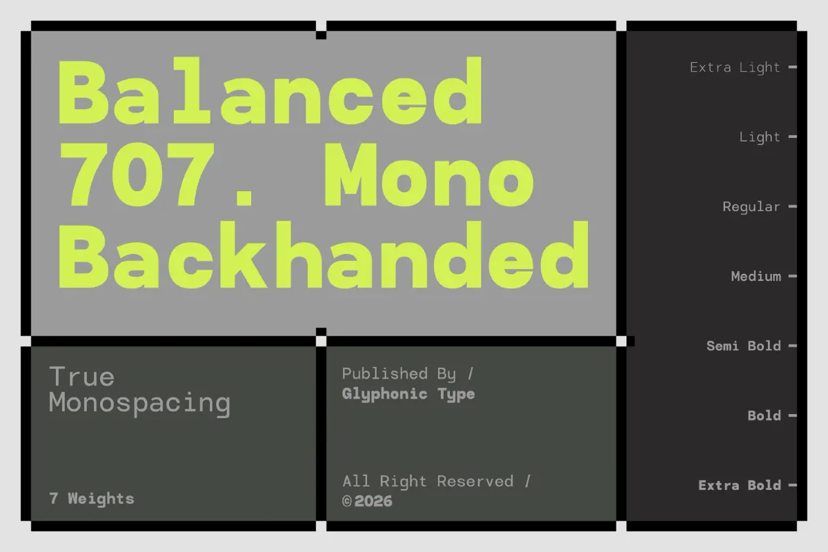 GC 707 Mono - Monospace Sans Serif Font Family