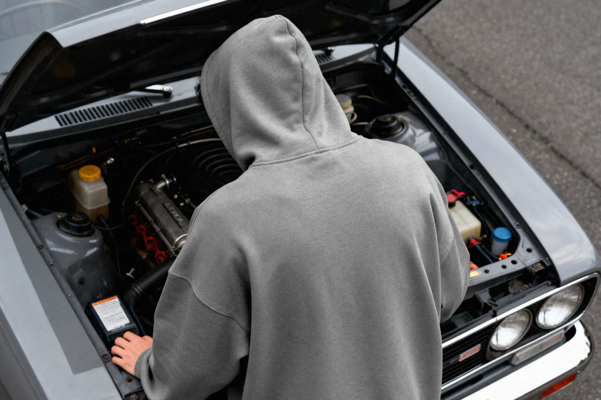 Oversize Hoodie Mockup Back View