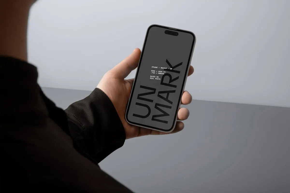 iPhone in Hand Mockup