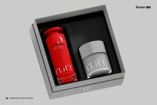 Cosmetic Gift Box Mockup