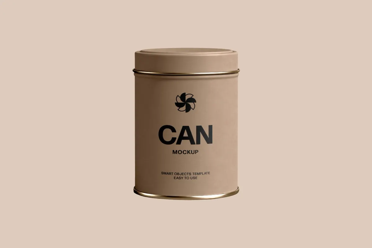 Metal Tea Tin Can Mockup