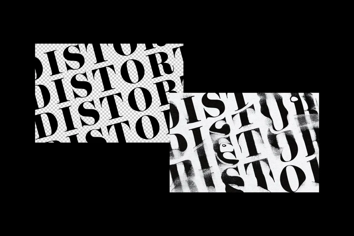 Distort Displace Text Effect