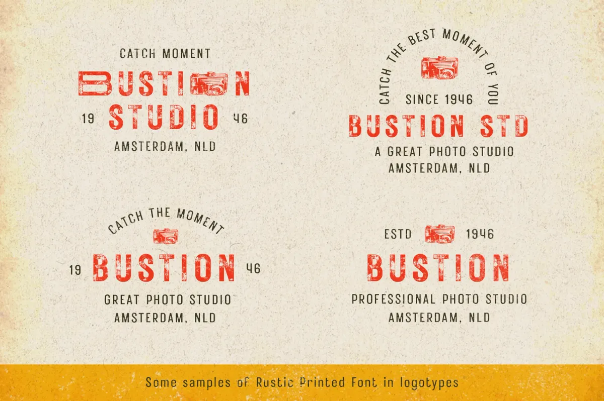 Rustic Printed - Display Font