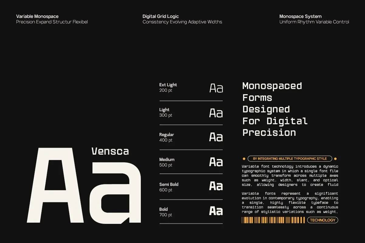 GC Vensca Mono - Modern Monospace Font