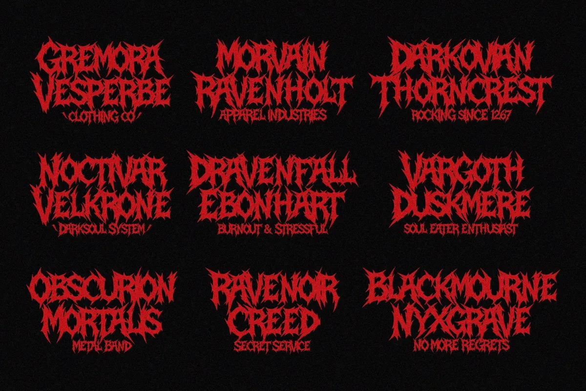 MIDNIGHT LEGACY — Black Metal Font