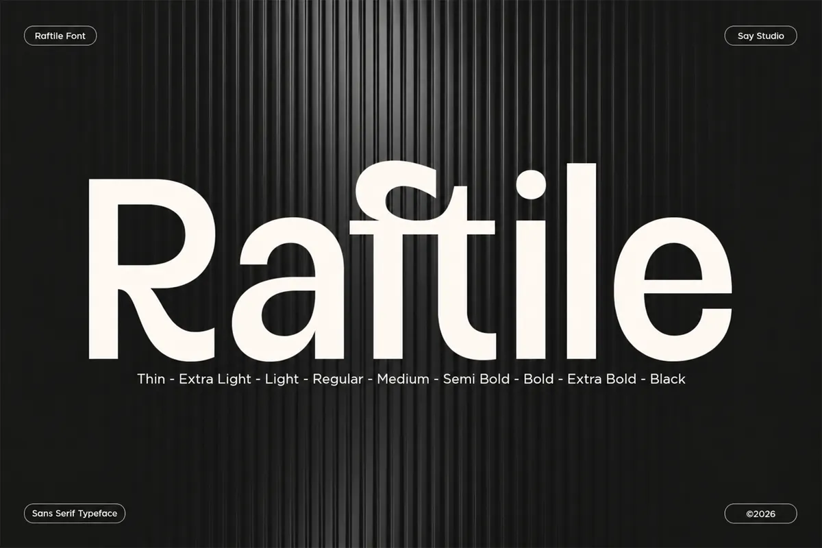 Raftile - Bold Sans Serif Font Family