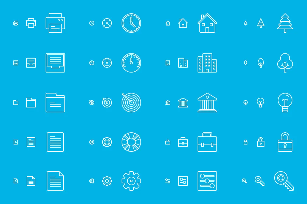 100 Responsive Line Icons