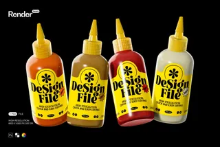 Sauce Bottle Mockup