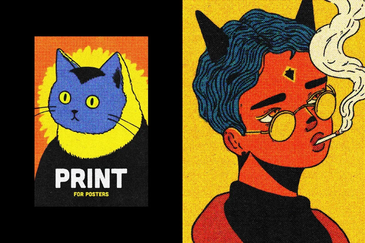 Halftone Print Style Effect