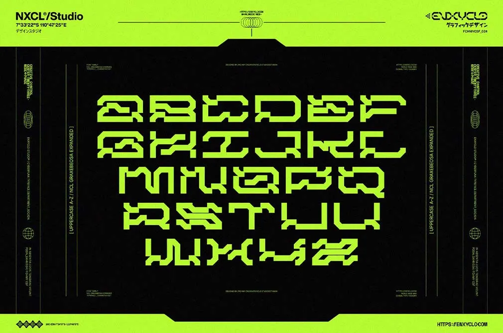 NCL Graxebeosa Expanded — Techno Mecha Font