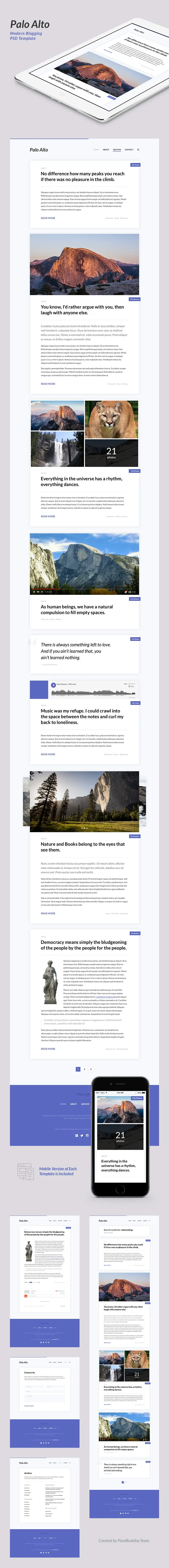 Palo Alto Blogging PSD Template