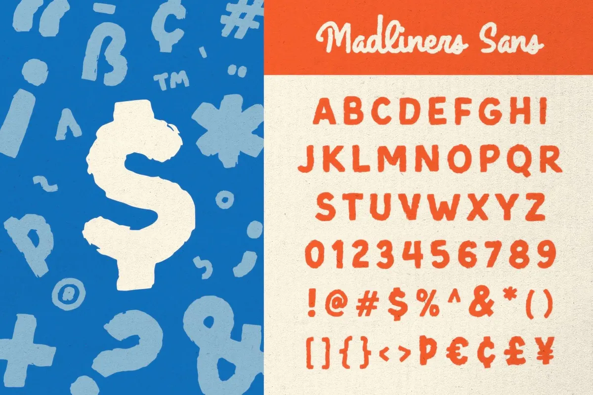 Madliners — Rough Font Duo