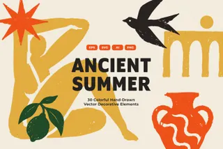 Ancient Summer Boho Vector Elements