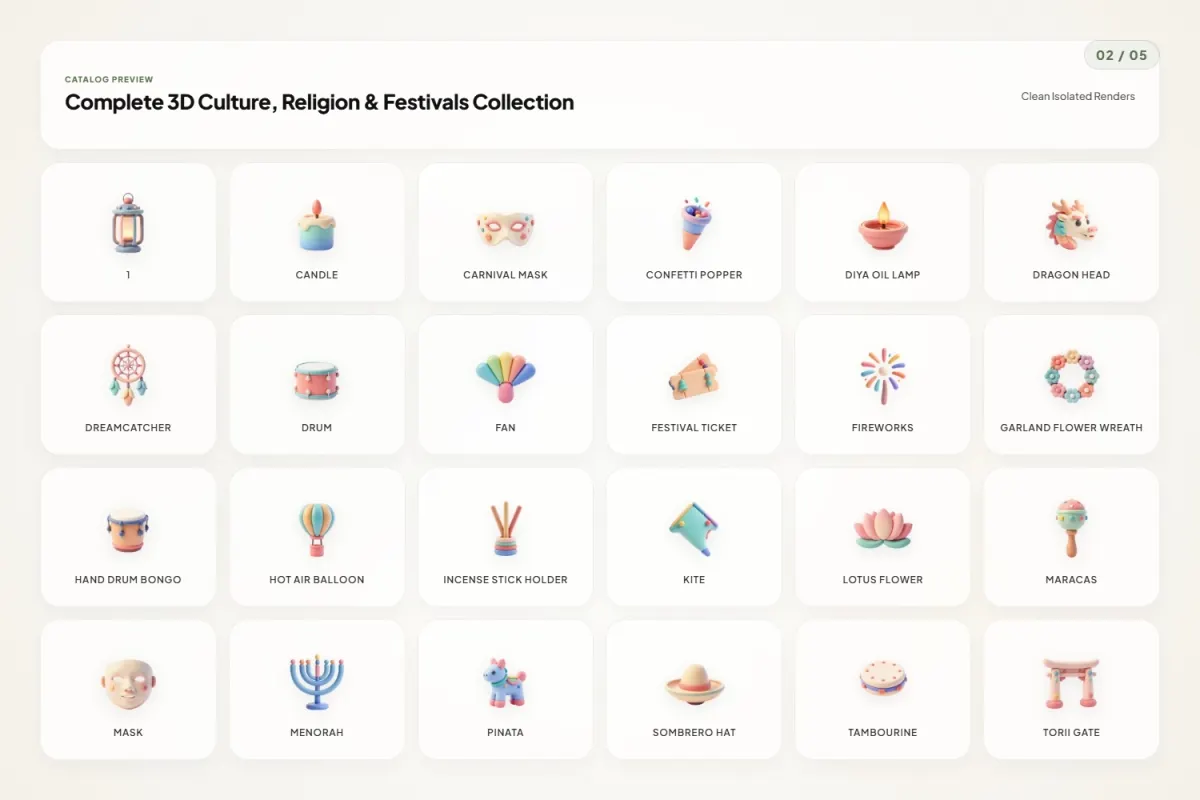 3D Celebration Icons