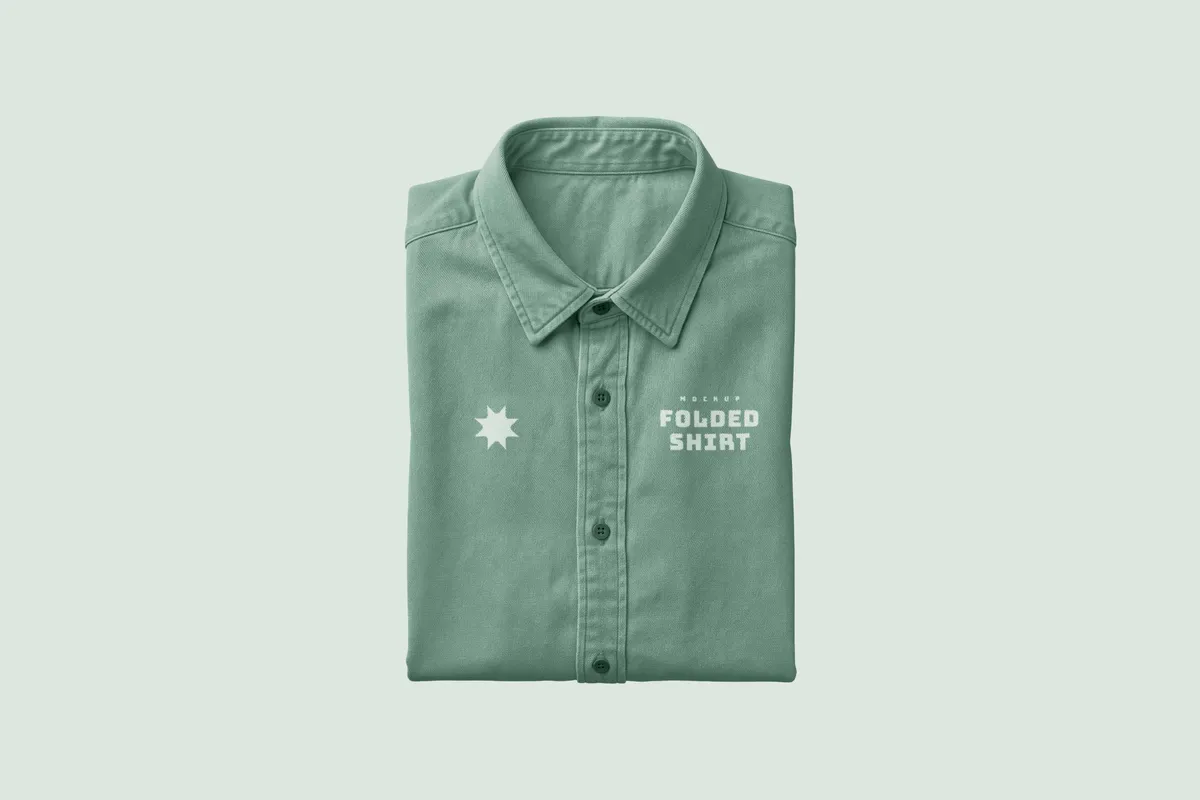 Folded Denim Shirt Mockup