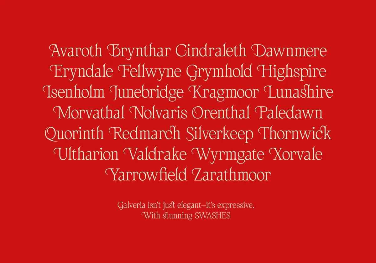 AV Galveria — Display Serif Font