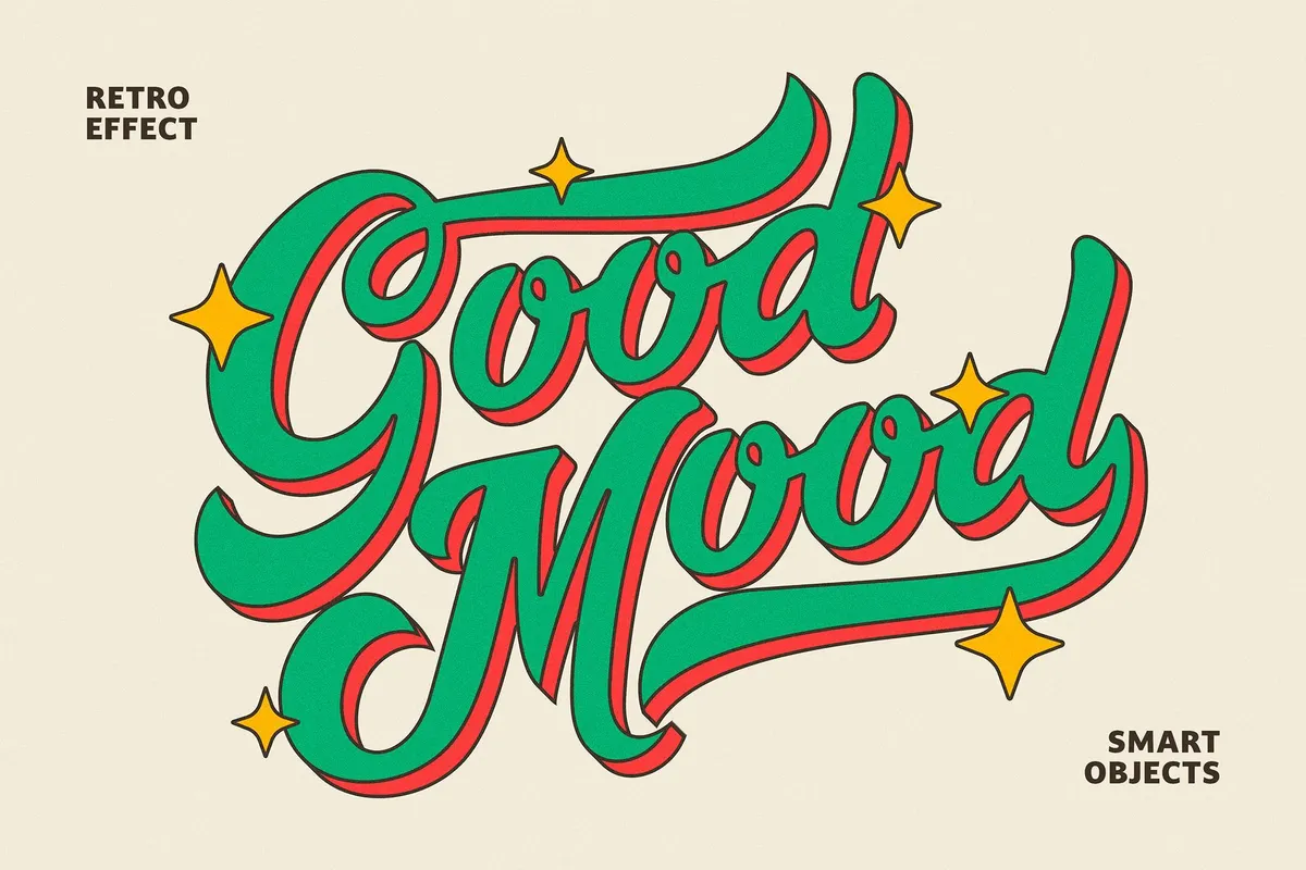 Retro 3D Volume Text & Logo Effect