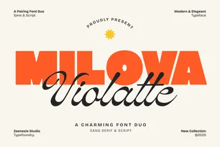 Milova Violatte - Bold Sans & Script Font Duo