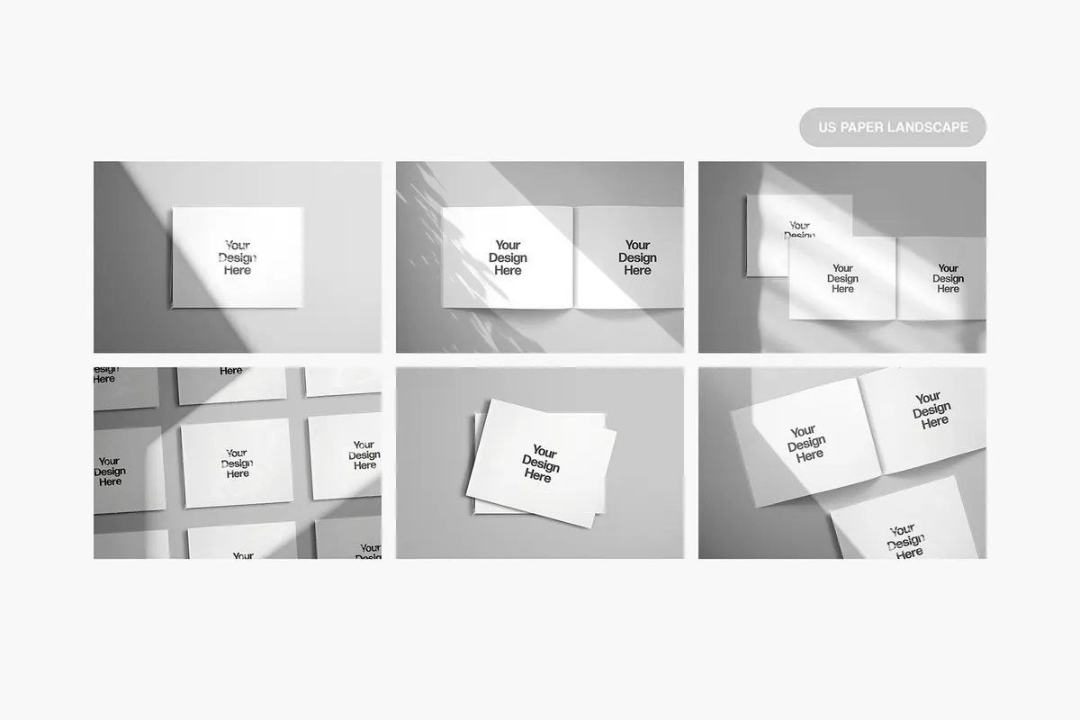 A4 & US Paper Landscape Magazine Mockups