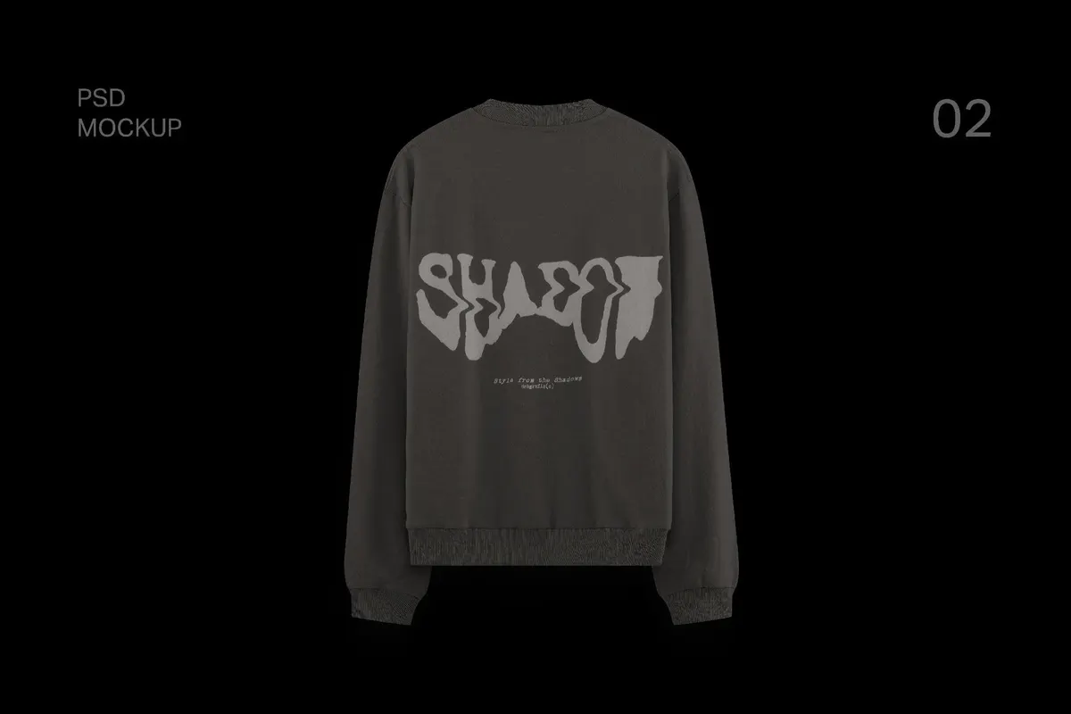 Crewneck Sweatshirt Mockup — Back View