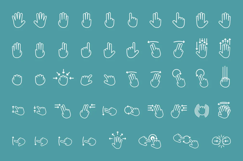 100+ Touch Gestures Icons