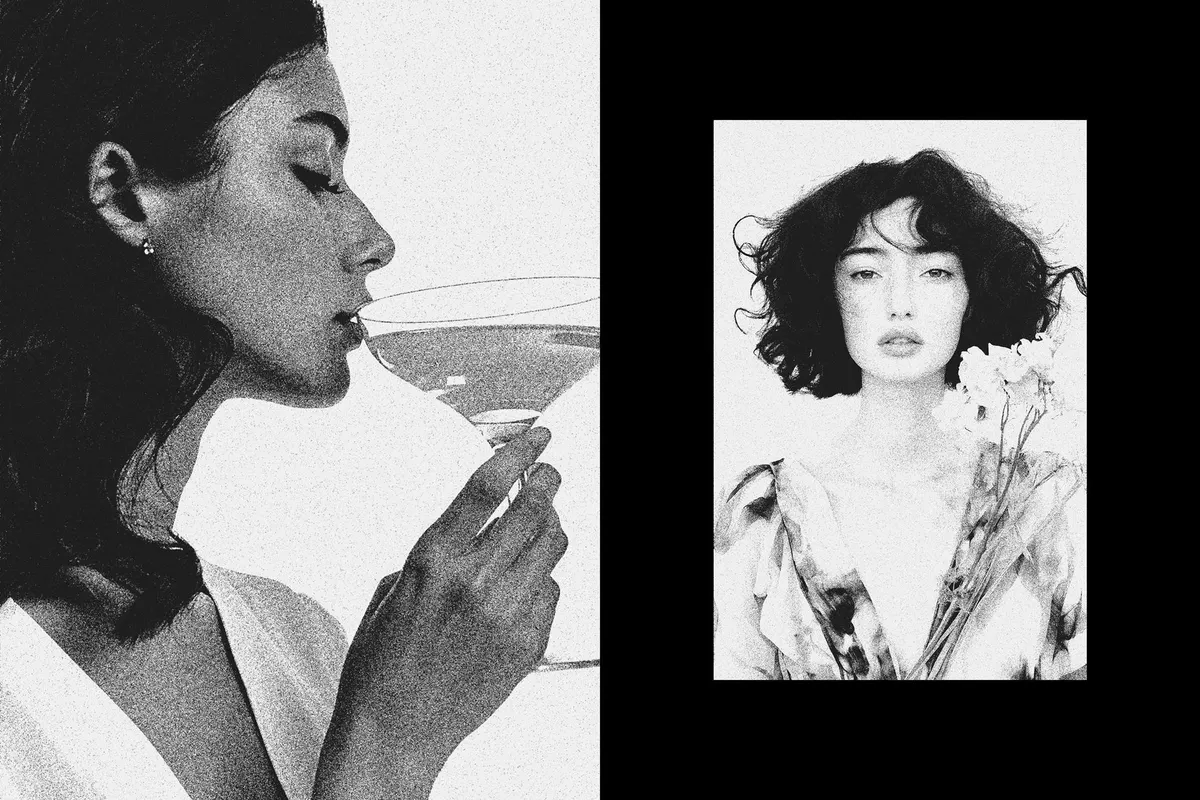 B&W Grain Photo Effect