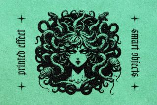Green Grunge Paper Print Effect