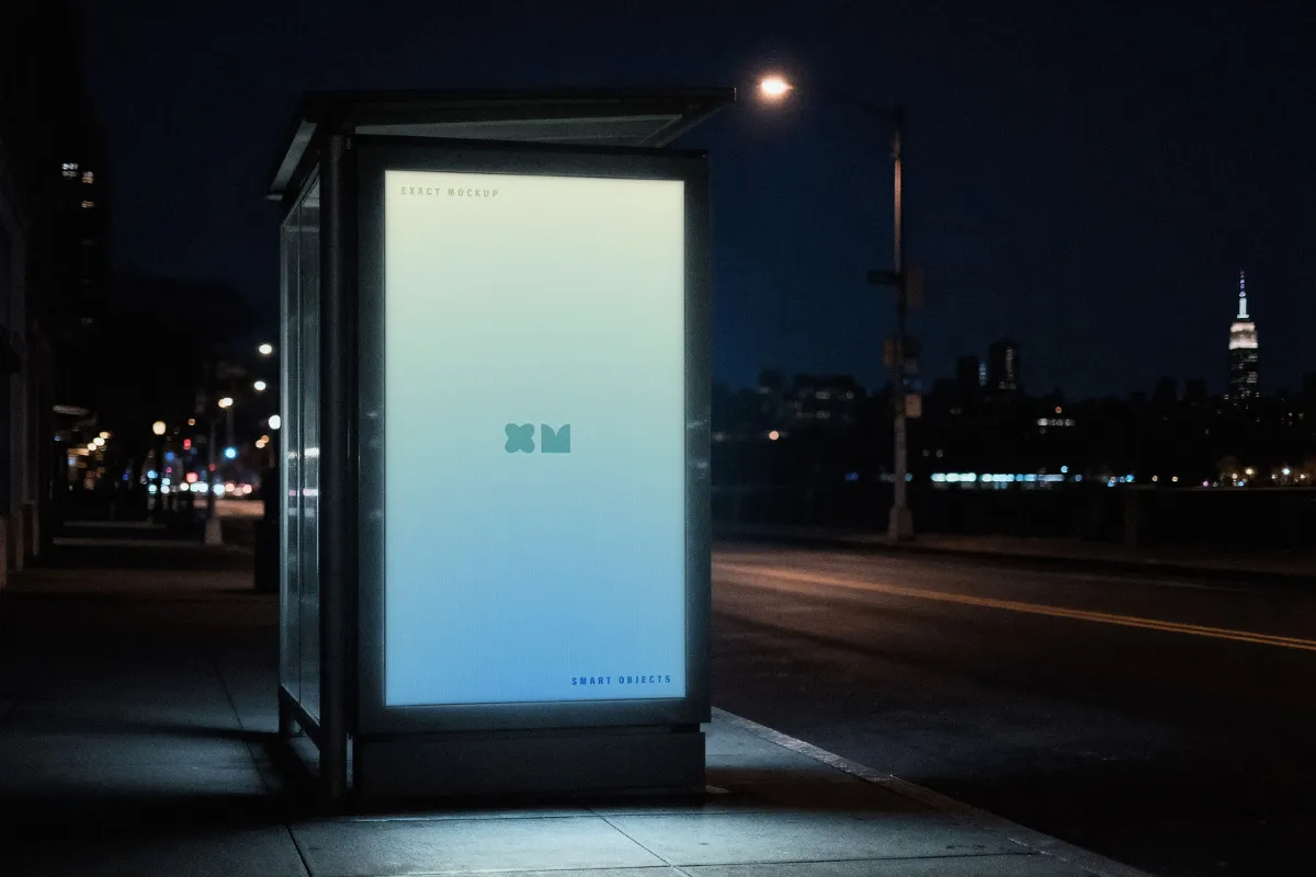 Bus Stop Vertical Screen Mockup