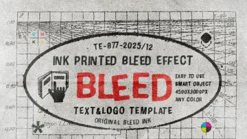 Ink Printed Bleed Text Effect