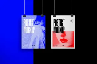 Minimal Posters Mockup with Clips