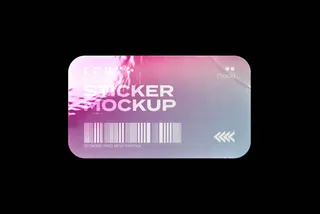 Glossy Rectangle Sticker Mockup
