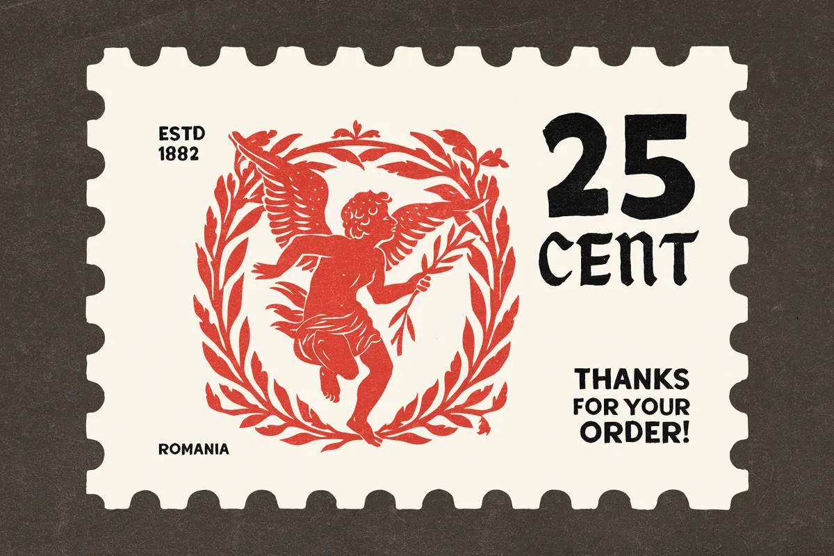 Post Crave - Vintage Blackletter & Sans Font Duo