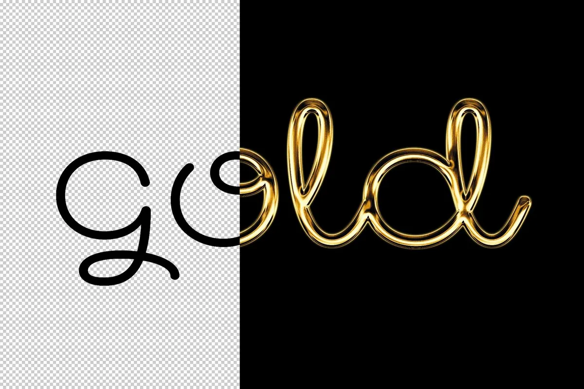 Gold Wire Chrome Text Effect