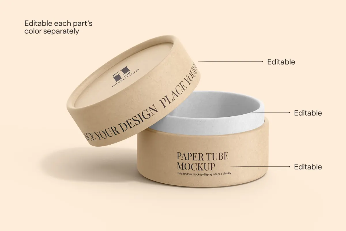 Kraft Cylinder Paper Tube Mockup