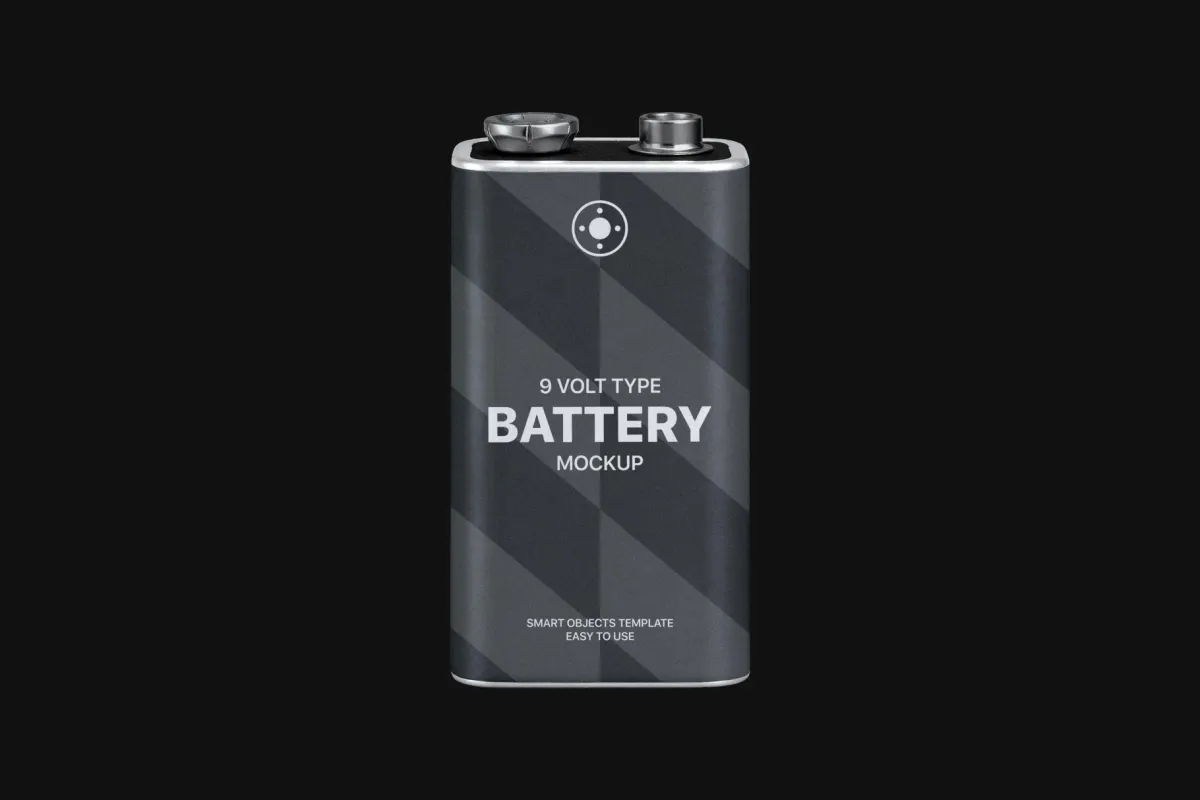 9 Volt Battery Mockup
