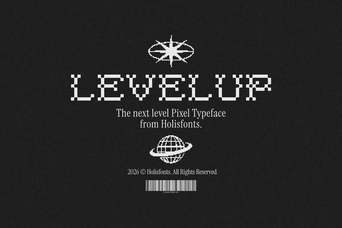 Ratbit - Pixel Display Font with Outline Style