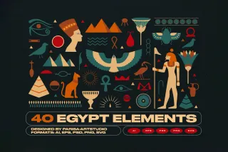 40 Ancient Egypt Elements