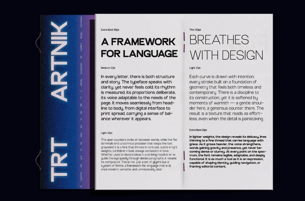 TRT Artnik - Modern Geometric Sans Font