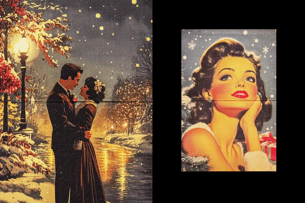 Vintage Halftone Postcard Effect
