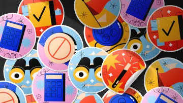 Scattered Vinyl Stickers Mockup