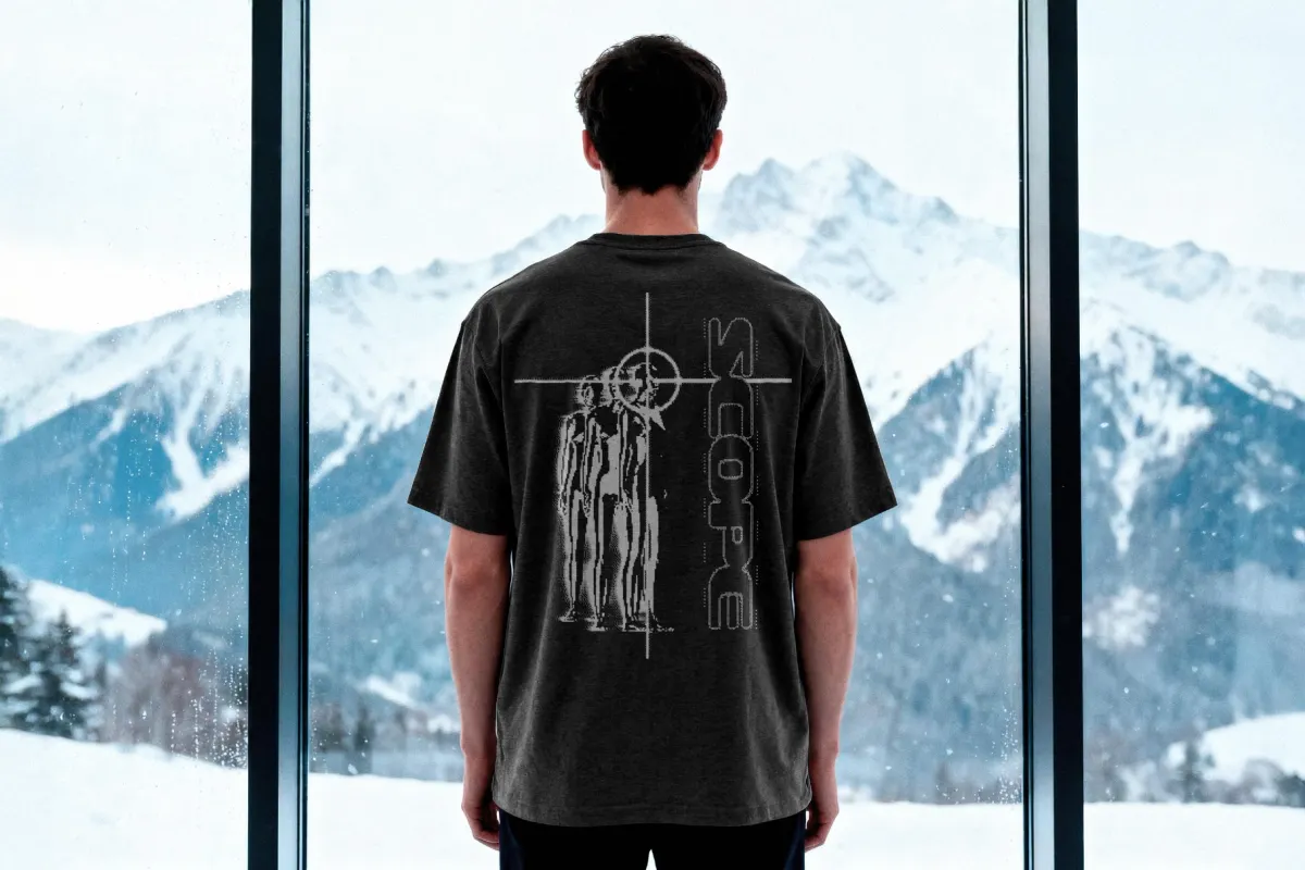 Streetwear T-Shirt Mockup with Rear View