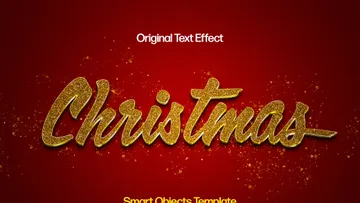 Christmas Gold Glitter Text Effect