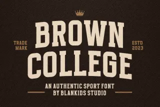 Brown College an Authentic Sport Font