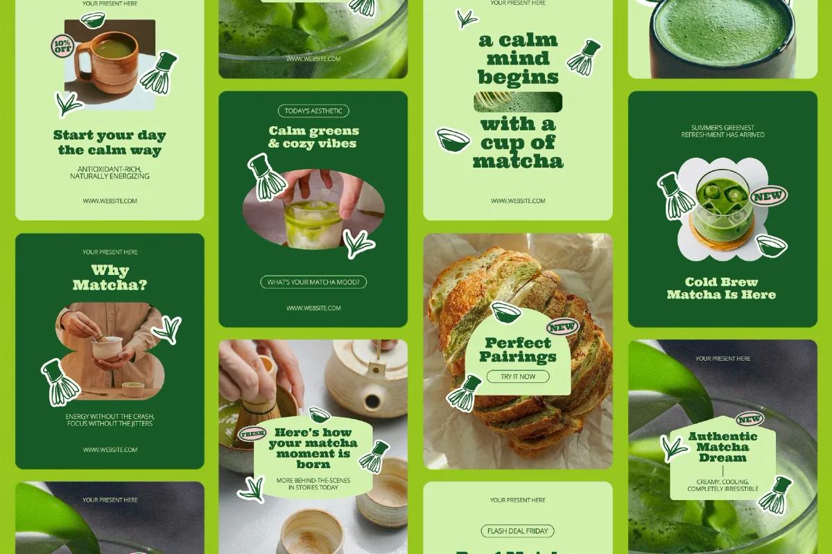 Matcha Promotion Instagram Template Pack
