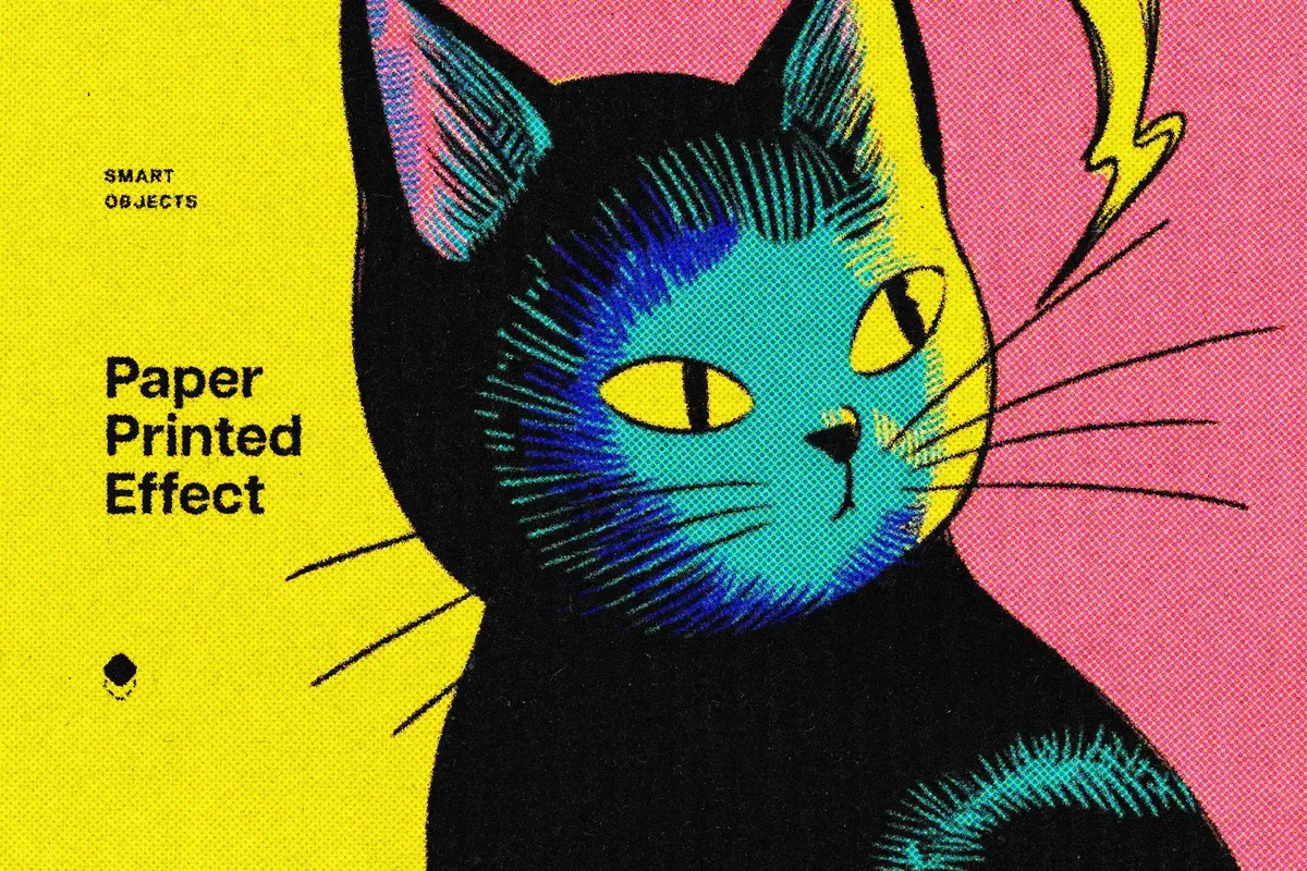 Halftone Paper Printed Effect