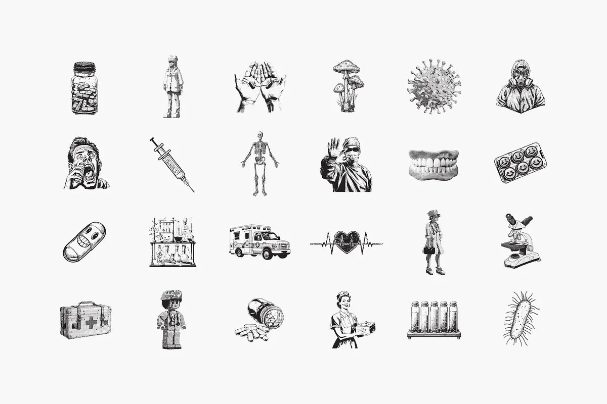 Dithering Bitmap Vector Shapes Collection