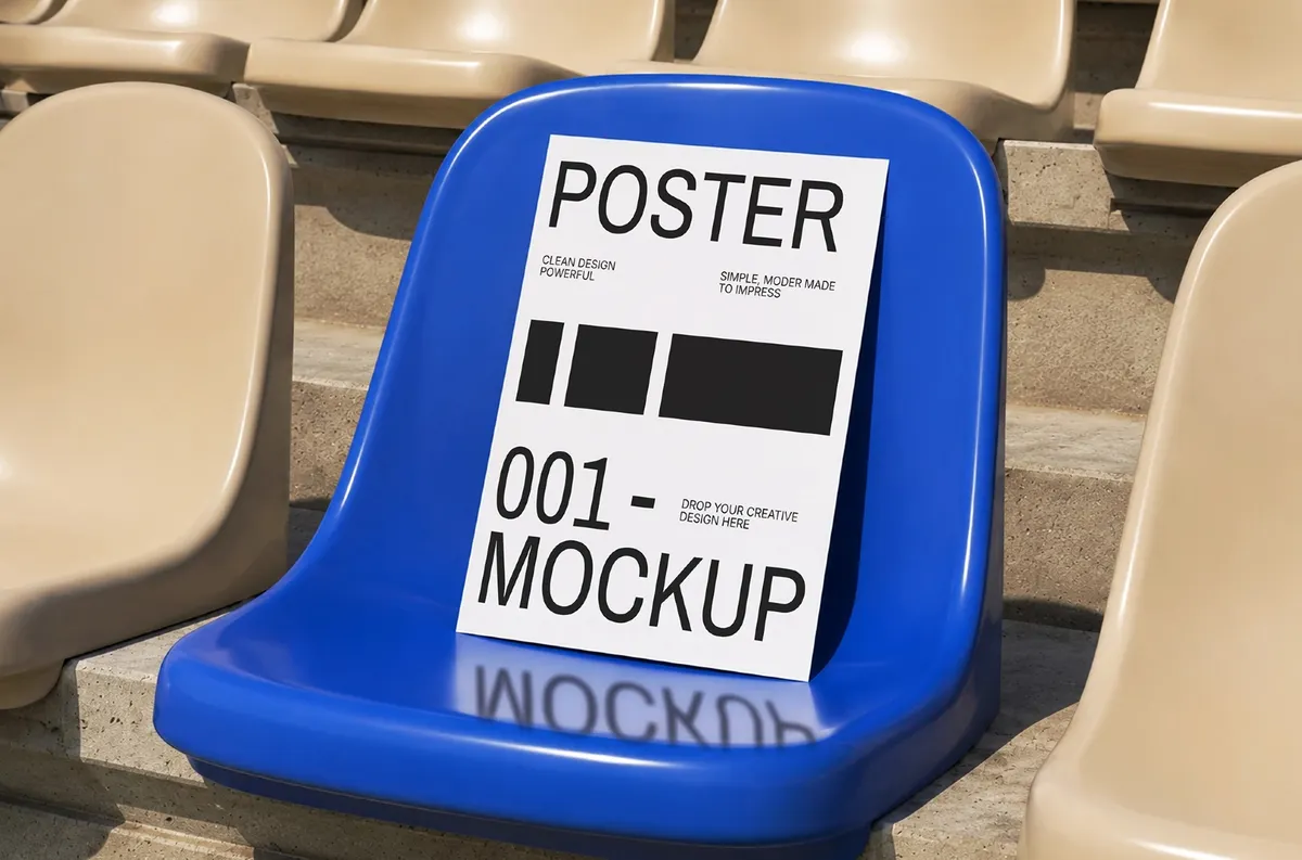 Flyer on Arena Chair Mockup