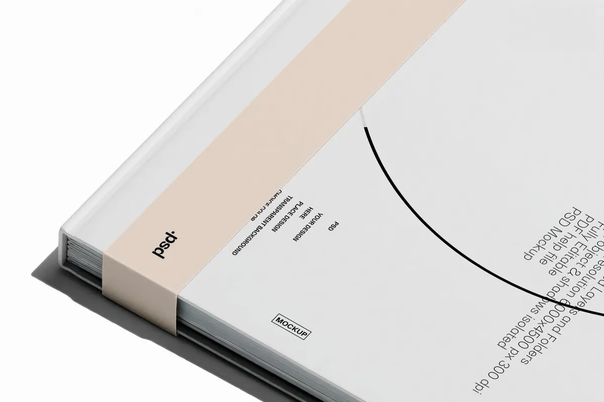Isometric View Hardcover Book Mockup