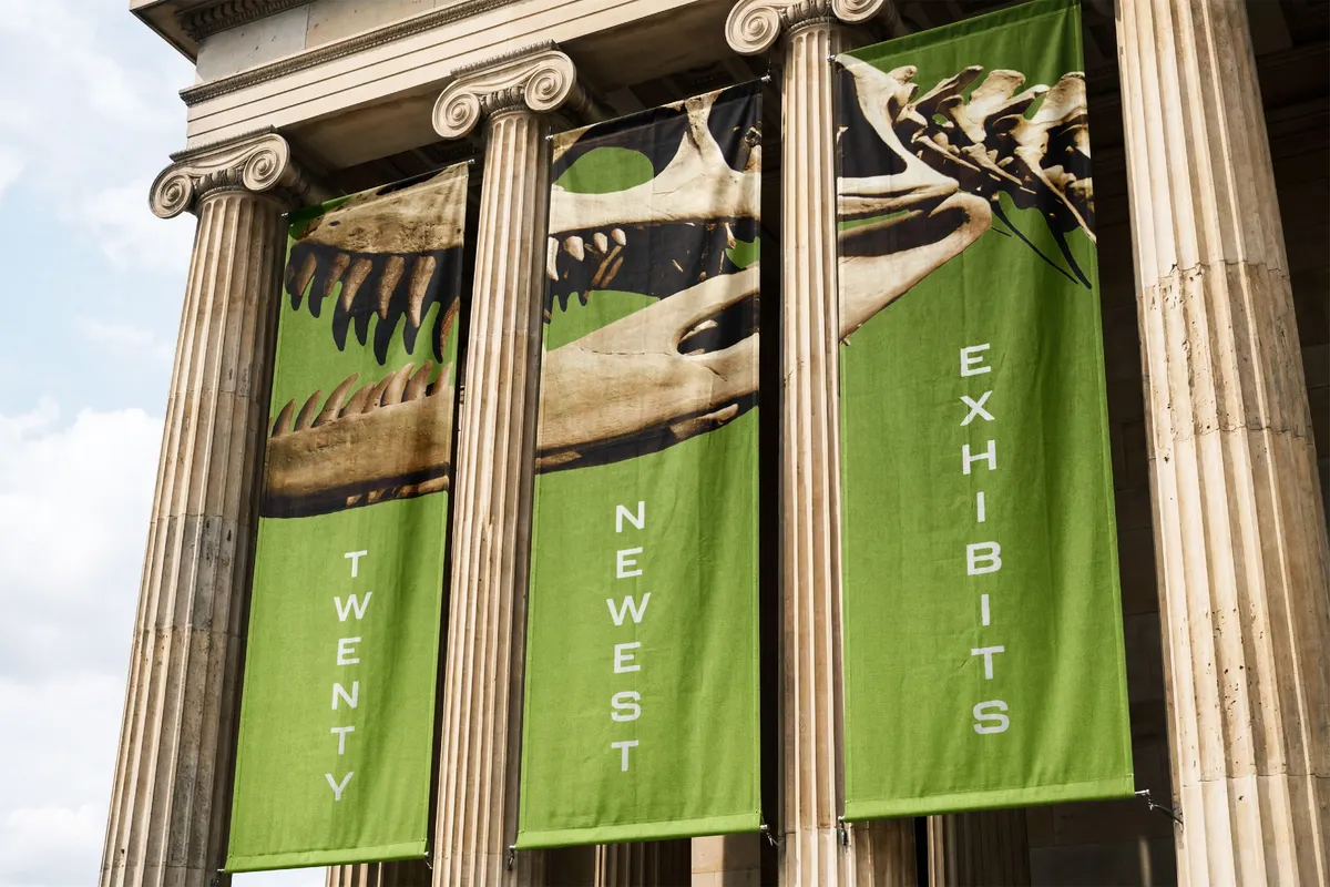 Outdoor Hanging Banners Mockup