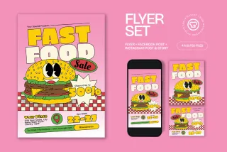 Yellow Fastfood Restaurant Promotion Flyer